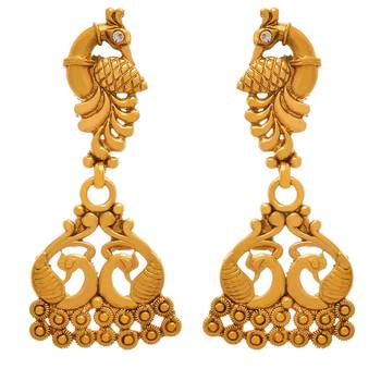 Gold Copper Gold Plated Temple Design Mangalsutra Set 3