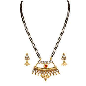 Gold cubic zirconia mangalsutra 1