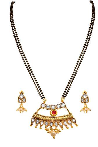 Gold cubic zirconia mangalsutra