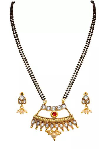 Gold cubic zirconia mangalsutra