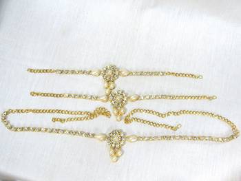 White pearl stone kundan bridal necklace set 2