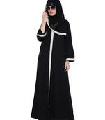 Black and white kashiboo lace plain islamic abaya