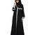 Black and white kashiboo lace plain islamic abaya