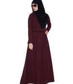 Maroon Kashiboo Plain Islamic Abaya