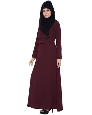 Maroon Kashiboo Plain Islamic Abaya 2
