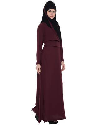 Maroon Kashiboo Plain Islamic Abaya 3