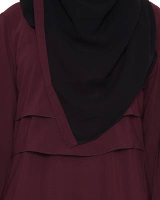 Maroon Kashiboo Plain Islamic Abaya 5