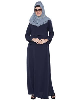 Dark Blue Kashiboo Plain Islamic Abaya 1