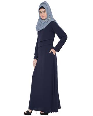 Dark Blue Kashiboo Plain Islamic Abaya 2