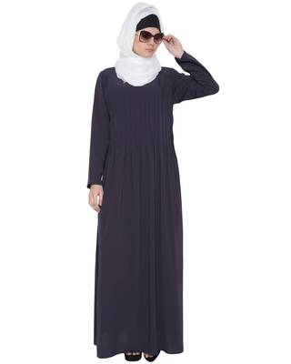 Dark Grey Kashiboo Plain Islamic Abaya 1