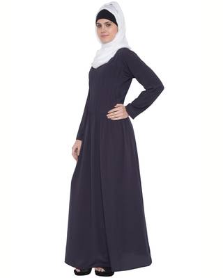 Dark Grey Kashiboo Plain Islamic Abaya 2