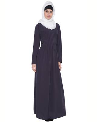 Dark Grey Kashiboo Plain Islamic Abaya 3