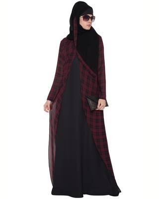 Red Print Kashiboo Georgette Printed Islamic Abaya 1