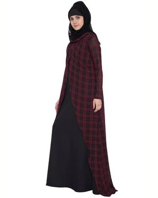 Red Print Kashiboo Georgette Printed Islamic Abaya 2