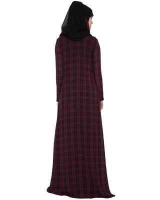 Red Print Kashiboo Georgette Printed Islamic Abaya 3