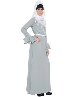 Grey Kashiboo Plain Islamic Abaya 3