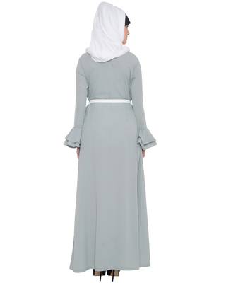 Grey Kashiboo Plain Islamic Abaya 4