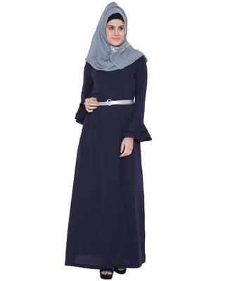 Dark Blue Kashiboo Plain Islamic Abaya 1