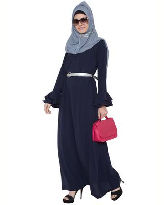 Dark Blue Kashiboo Plain Islamic Abaya 2