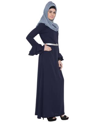 Dark Blue Kashiboo Plain Islamic Abaya 3