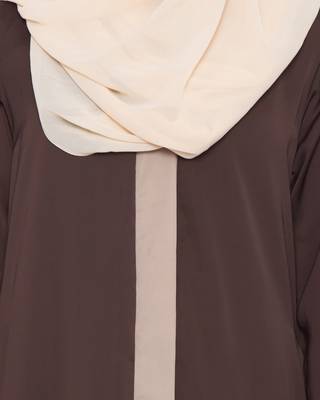 Brown Beige kashibo Plain Islamic Abaya 5