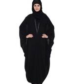 Black Kashiboo And Chiffon Plain Islamic Abaya