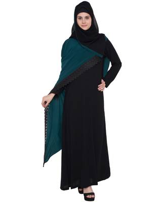 Black Rama Green Kashiboo Lace Lace Islamic Abaya 1