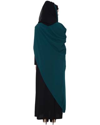Black Rama Green Kashiboo Lace Lace Islamic Abaya 4