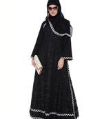 Black Premium Nida Lace Lace Islamic Abaya