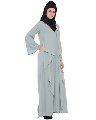Grey Kashiboo Plain Islamic Abaya 3