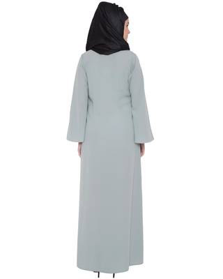 Grey Kashiboo Plain Islamic Abaya 4