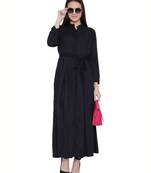 Black Rayon Plain Islamic Abaya