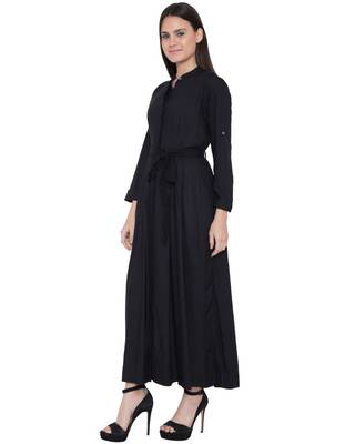 Black Rayon Plain Islamic Abaya 2
