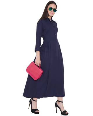 Blue Rayon Plain Islamic Abaya 2