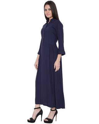 Blue Rayon Plain Islamic Abaya 3