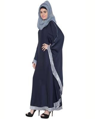 Blue Nida Lace Lace Islamic Abaya 2