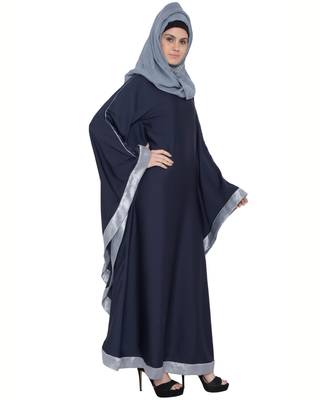 Blue Nida Lace Lace Islamic Abaya 3