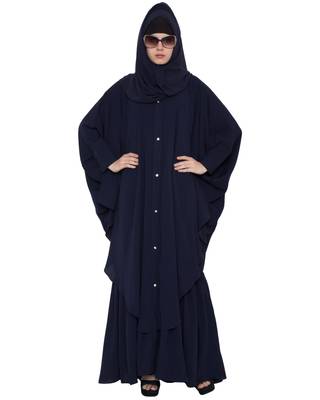 Navy Blue Kashiboo Plain Islamic Abaya 1