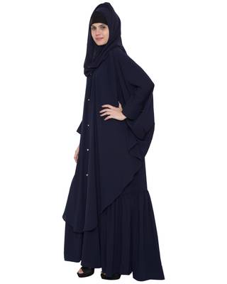Navy Blue Kashiboo Plain Islamic Abaya 2