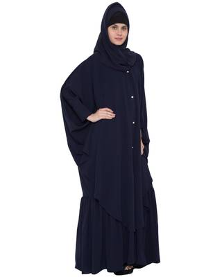 Navy Blue Kashiboo Plain Islamic Abaya 3
