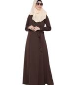 Dark Brown Rich kashibo Plain Islamic Abaya