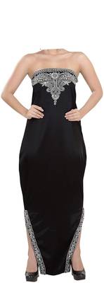 Black georgette islamic kaftan with zari and stone work 2