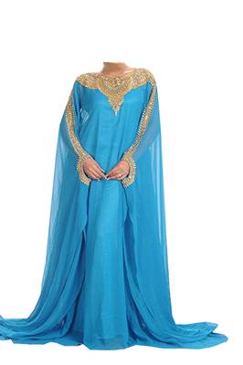 Sky Blue Partywear Farsha for Women 1