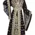 Black georgette islamic kaftan with zari and stone work