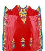 Red georgette farasha with zari and stone work