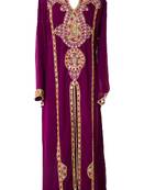 Purple georgette islamic kaftan with zari and stone work