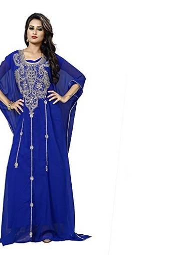 Royal blue georgette embriodery islamic kaftans