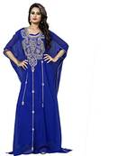 Royal blue georgette embriodery islamic kaftans