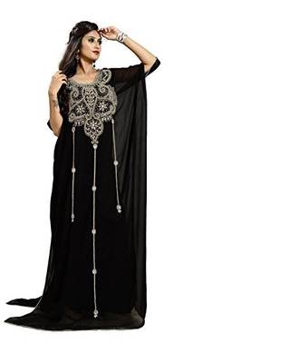 Black georgette embriodery islamic kaftans 1