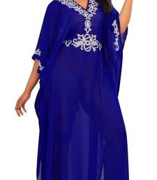 Royal blue georgette embriodery islamic kaftans